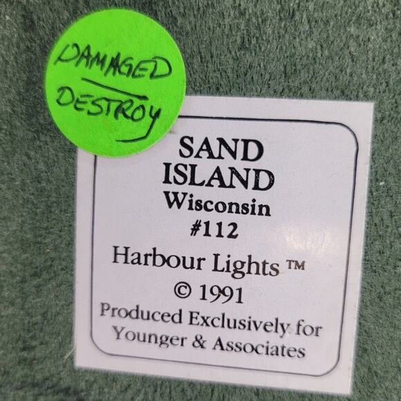 Vintage 1991 Younger SIGNED Harbour Lights Sand Island WI #112 Lighthouse - Picture 7 of 8